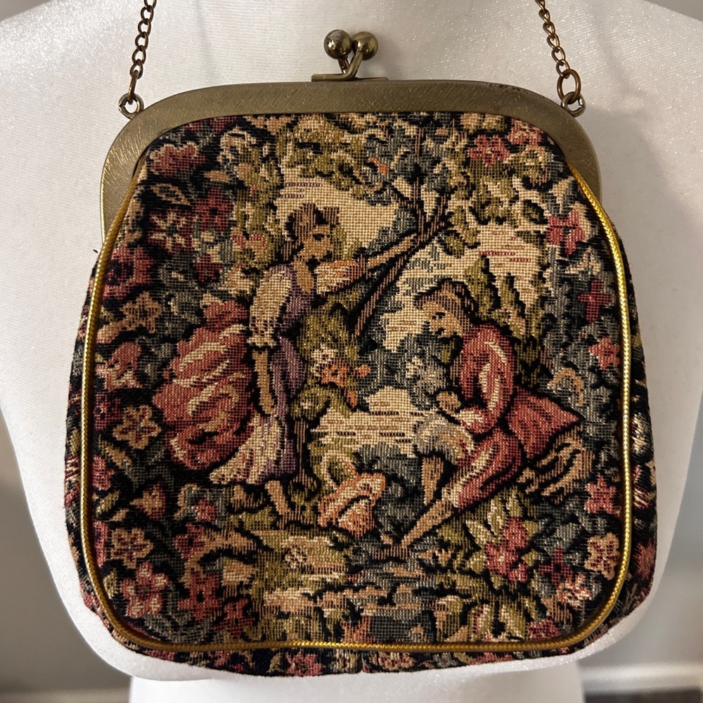 Vintage JR Tapestry Embroidered Small Clutch